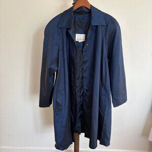 New York Harbor Women's Size 20W Cobalt Single-Breasted Button-Front Trench Coat